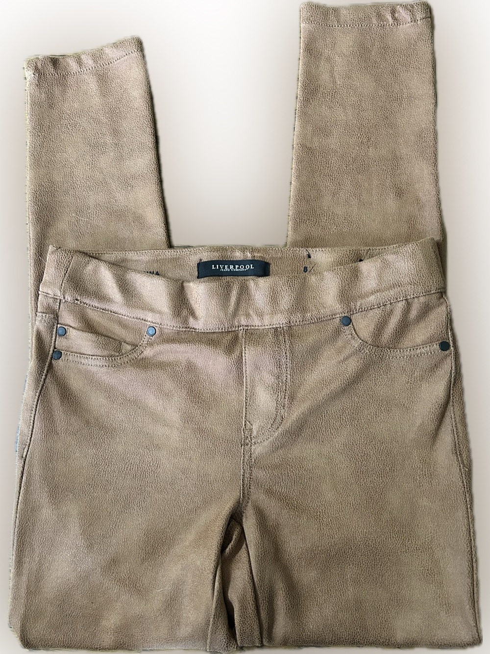 Liverpool Jeans Company Women’s Taupe Faux-Suede Skinny Jeggings